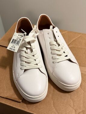 Men's SL by Supply Lab White Leather Low-Top Sneakers